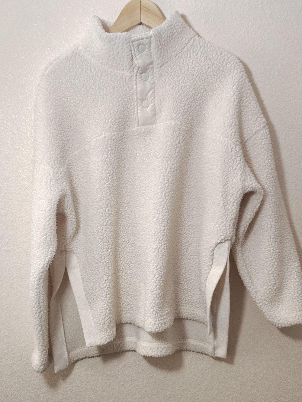 Soft White Old Navy Oversized Fleece Sweater
